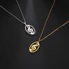 Cazador 2026 Trend Hollow Music Note Pendant Necklace for Women Round Love Neck Chain Stainless Steel Jewelry Birthday Gift
