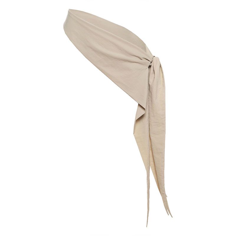 # Sisjuly# Korean Series Cool Drag Idol Stage Song Twist Ribbon Skirt Women Leaf-Shaped Design Waist Seal Tide