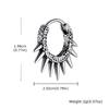Rock Punk Men's Rivet Hoop Earring,Waterproof Stainless Steel Huggies Hoop Earring,Biker Party Jewelry Hypoallergenic Earring