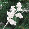 10 STÜCKE Künstliche Beerenzweige Gefälschte Blume Beere Stechpalme Weihnachtsbaumdeko DIY DH