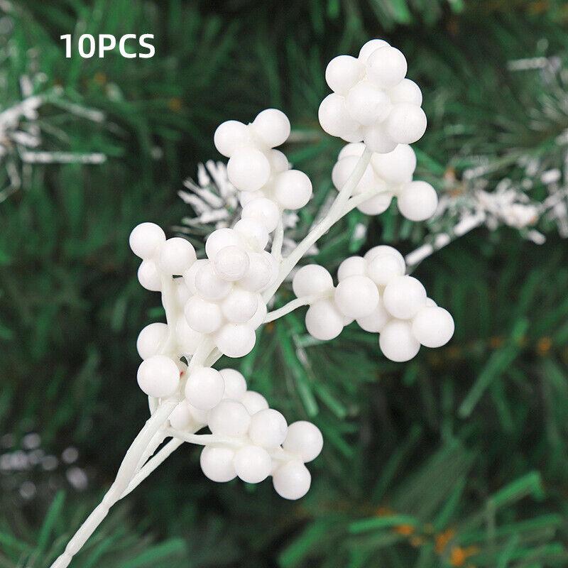 10 STÜCKE Künstliche Beerenzweige Gefälschte Blume Beere Stechpalme Weihnachtsbaumdeko DIY DH