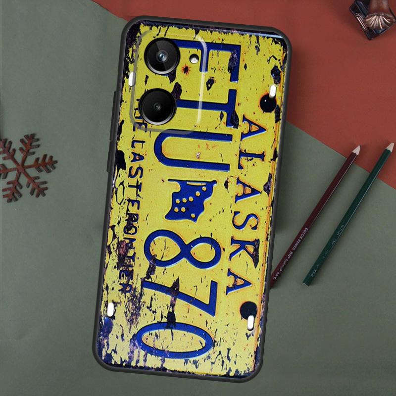 Retro Vintage License Case For Realme C75 C65 C67 C71 C63 C61 C55 C51 C53 C35 11 12 13 14 15 Pro Plus GT6 GT7 Pro