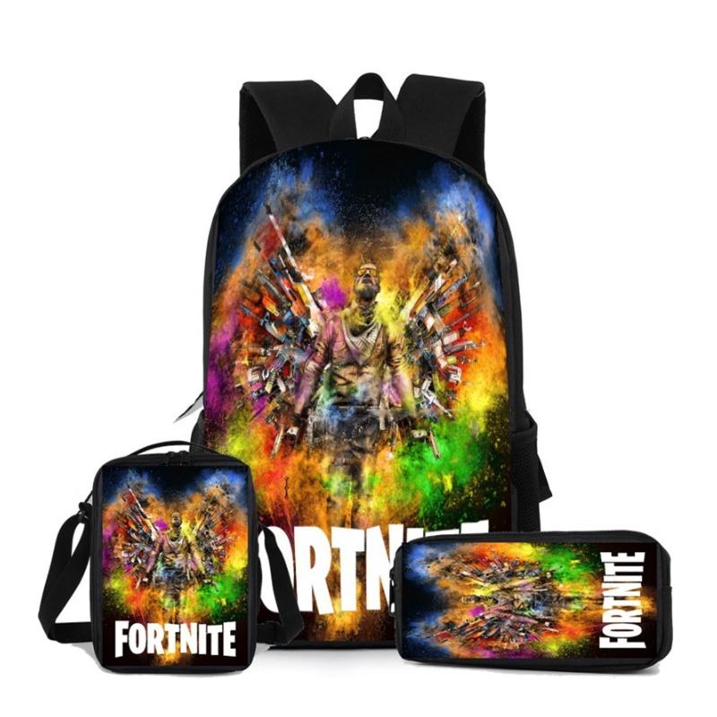 School 3pcs Bag Backpack Lunch Box And Pencil Bag Suitable For Teenager