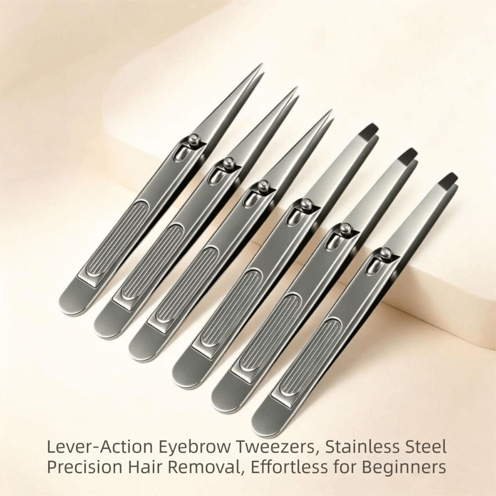 1/2Pcs Labor-Saving Effort Lever-Action Eyebrow Tweezers Fine Hairs Puller  Facial Hair Removal