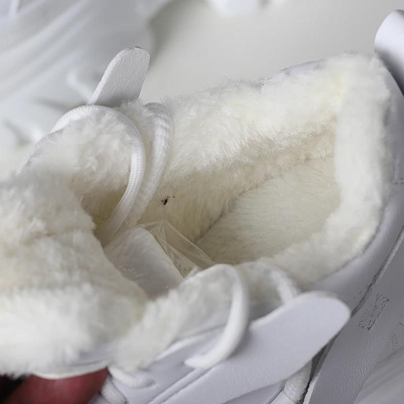 Fashion 12CM Synthetic Autumn Winter Spring Plush Warm Down Women Ankle Booties Shoes Leather Platform Boots Winter Sneakers Wedge