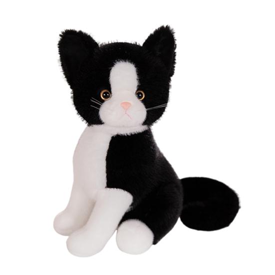 

40 см плюшевая игрушка-кукла кошка мягкая подушка для сидячего положения котенка для детей девочек подарок на день рождения домашний декор черный белый