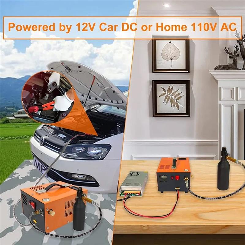 12V Electric High Pressure Air Pump 30mpa Compressed Air Pump Submersible Breathing Pump 4500psi