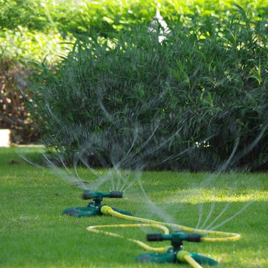 Lawn Sprinkler Leakproof 3 Arm Design 360-Degree Rotatable Irrigation System Universal Simple Installation Adjustable Water Sprinkler