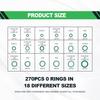 Car Air Conditioning AC O Ring Kit Sealing ORings Gasket Assortment Set 270 Pieces Seal Gasket Washer A/C Professional Plumbing Automotive Rubber