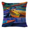 New Linen Pillow Cover Oil Painting Landscape Office Lumbar Pillow Cover Home Sofa Pillow Home Pillow