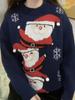 Women's Casual Christmas Santa Jacquard Cardigan Sweater for Autumn/Winter