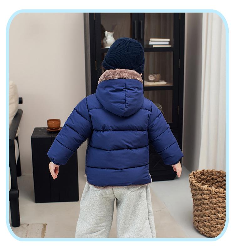 878 Zimowa Dziecięca Dwustronna Kurtka z Podszewką z Polaru dla Chłopców i Dziewcząt - Ciepła Bawełniana Kurtka Średniej do Dużej Długości