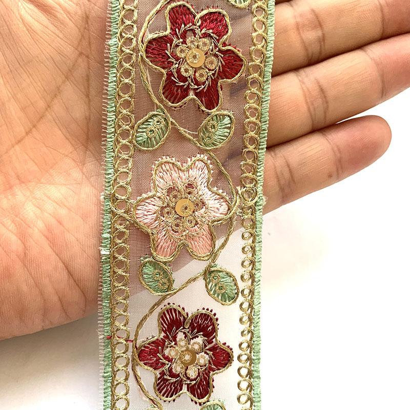 4m/13.12ft Each Pack Lace Sewing Embroidery Trims White Big Wide Ribbons Curtain Curve Accessory Handmade DIY Craft Flower Bra Dress Gowns Decoration