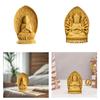 Wooden Guanyin Bodhisattva Figurine Decorative Handicrafts 2.7inch Tall Mini Sculpture for Living Room Lightweight Versatile