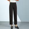 High-Waisted Corduroy Mom Pants with Velvet, Plus Size, for Middle-Aged & Elderly Women, Loose Straight-Leg Cropped Fit