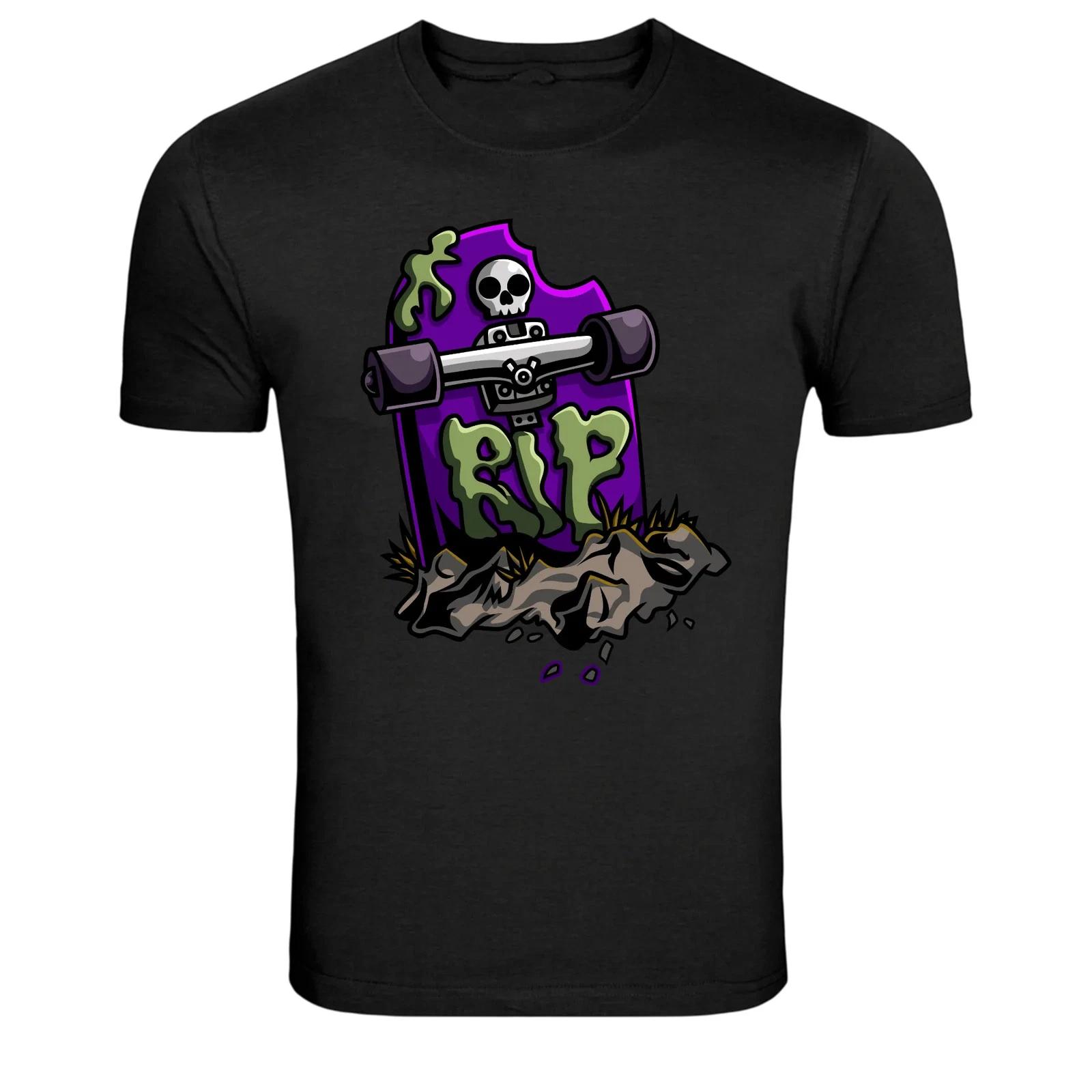 RIP Zombie Skateboard Grave Graphic T-Shirt M