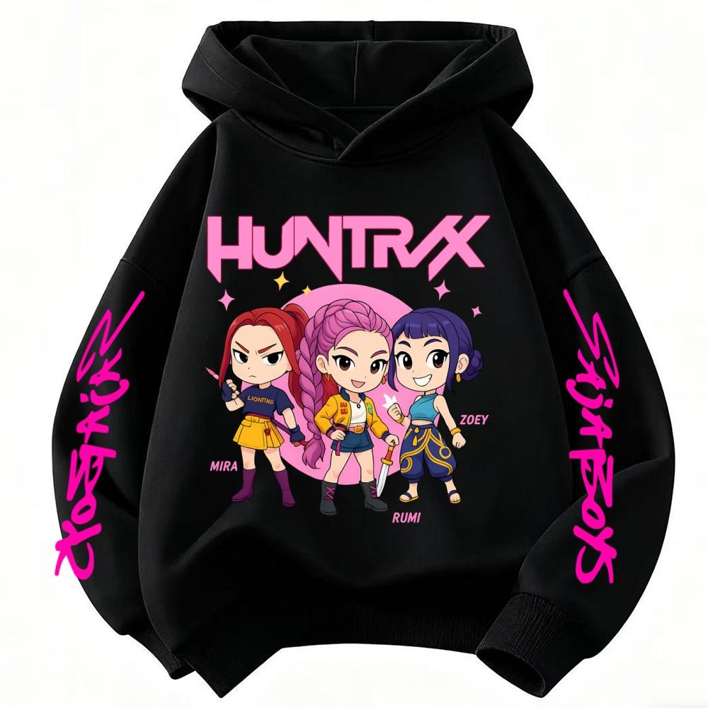 Kpop Demon Hunter Hoodies Kids Kawaii Rumi Mira Zoey Sweatshirt Girls Boys Winter Pullover Long Sleeves Children Clothes