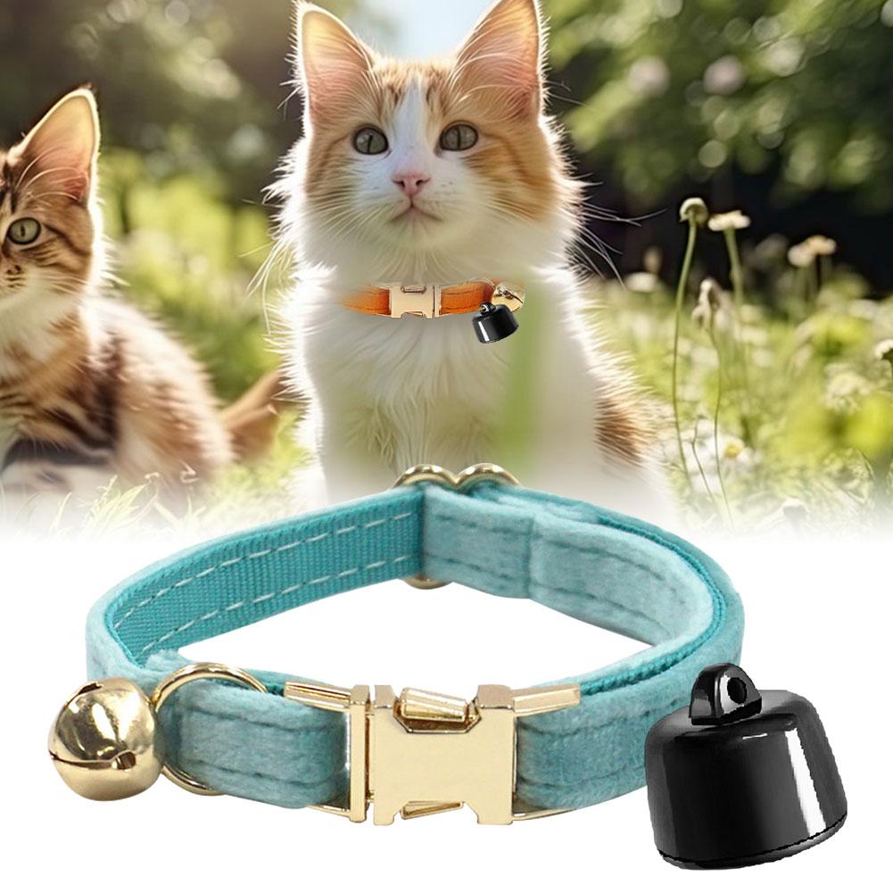 Smart Cat Collar with Bell Personalised Pet Accessories Lightweight Cat Dog Tracker Compatible with iOS and Android