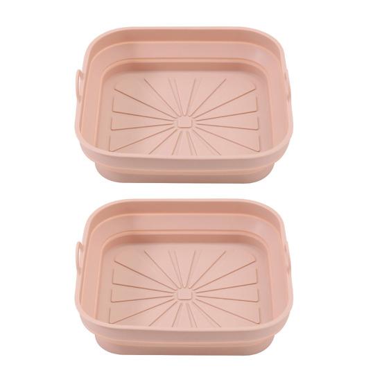 Air Fryer Liners Silicone Cooking Mat Non-Stick Reusable Food Grade Heat Resistant Foldable Basket Mat Easy To Clean Universal Kitchen Accessory