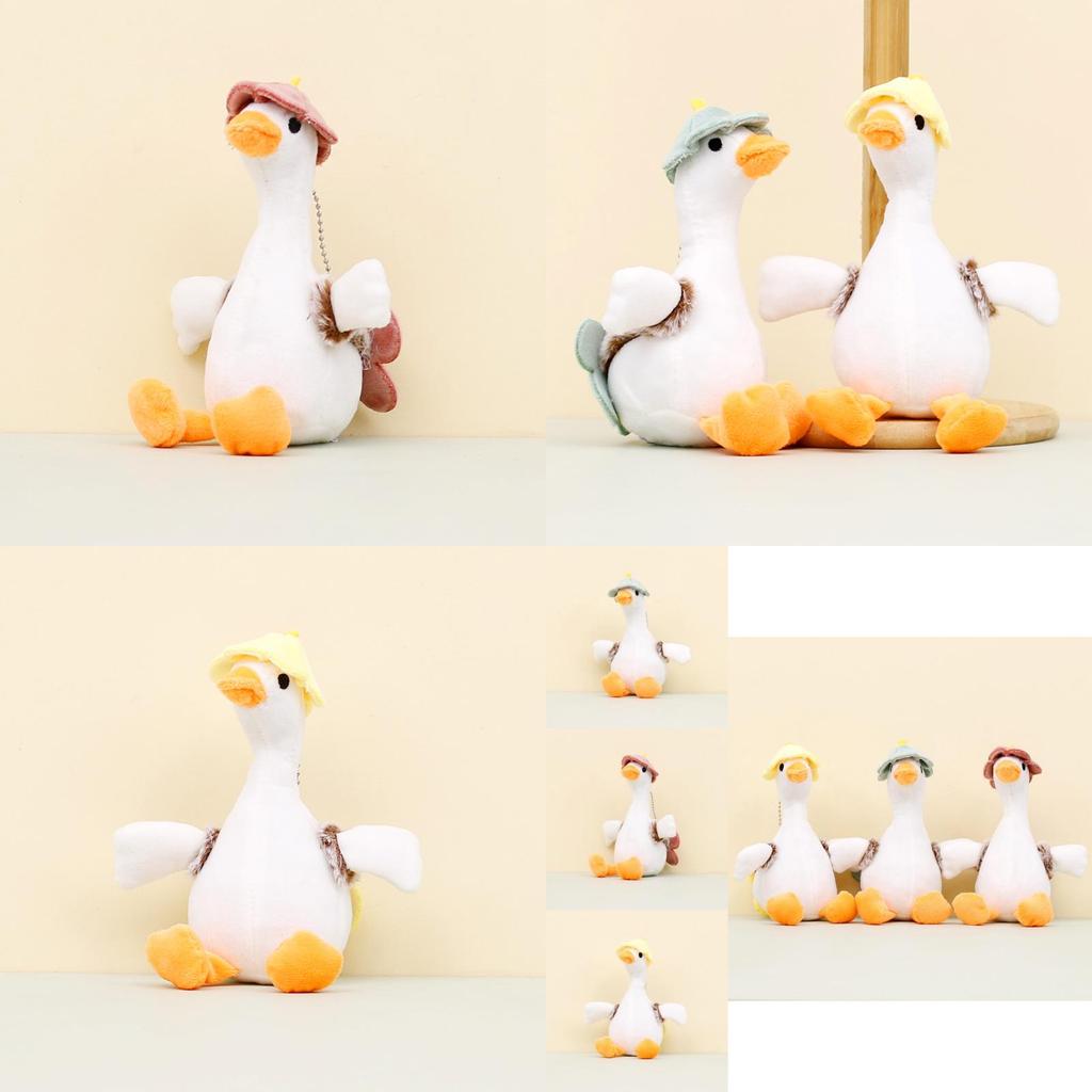 Cute White Goose Plush Toy Keychain Cartoon Duck Doll Backpack Accessory