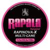 Rapala Rapinova X Multi-Game PE Line, 150m, 1.2, 22.2lb, 4-Strand Braid, Pink, RLX150M12PK