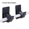 2Pcs Wall-mounted Curtain Rod Holders Adjustable Heavy-duty Curtain Hanging Hooks Durable Practical Curtain Rod Support Shower