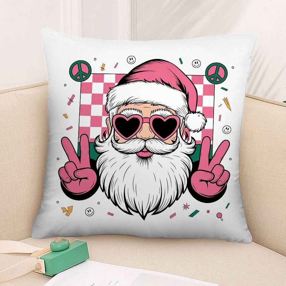 Rap Santa Claus Pillow Case Plush Fabric Soft Double Sided Print Sofa Cushion Cover Throw Pillow Covers