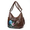 Flower Crossbody Bag Mittleren Alters Muttertasche Damen Weiches Leder Große Kapazität Umhängetasche