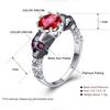Fashion Retro Color Separation The Skull Head Inlaid Colorful Zircon Platinum Ring