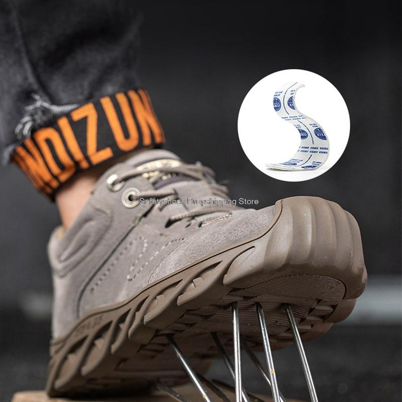 Fashion rubber safety shoes men's anti-scald steel toe work safety boots puncture proof work sneakers male welder shoes men safety boots