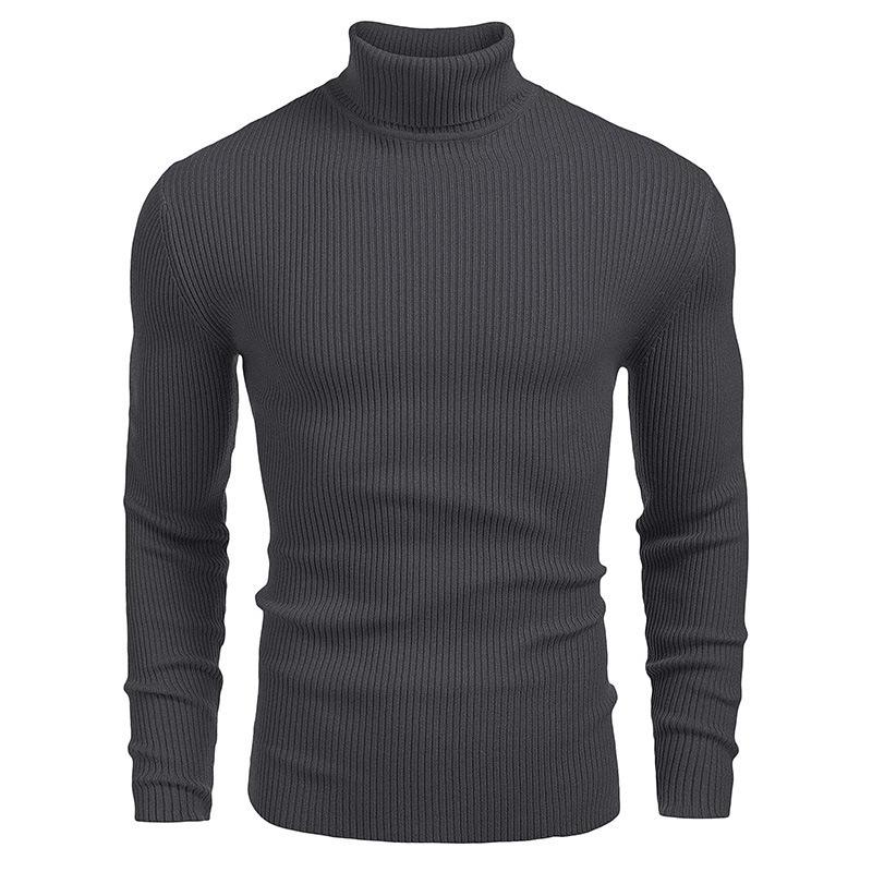 Men's Turtleneck Sweater Autumn and Winter, Men's Sweater Long-sleeved Pullover, New Green.