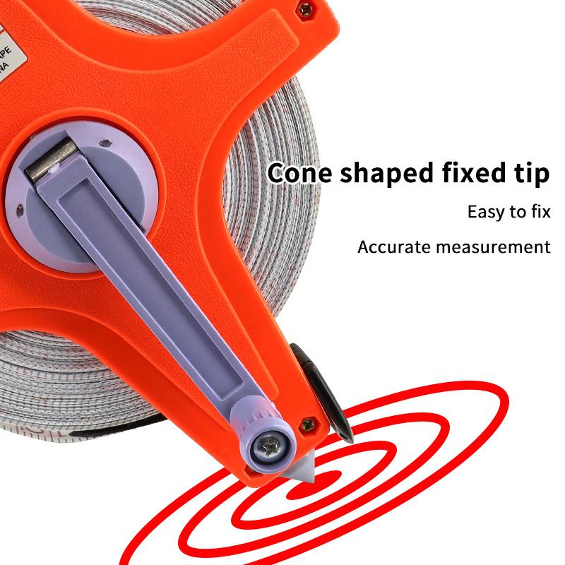 1Pcs Impact Resistant Plastic Measure Tools 20/30/50/100M Meter Open Reel Fiberglass Tape Measure Inch Metric Scale