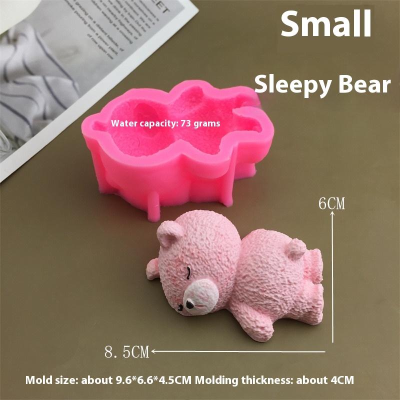 

1 Piece Cupcake Topper Cake Decor Moulds Cute 3D Sleeping Bear Mousse Cake Ice Cream Silicone Mold Diy Baking Accessories A1