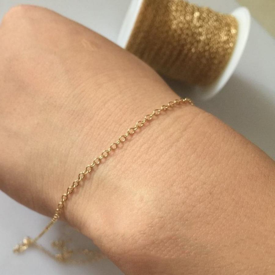 Factory 1.68mm Round Cable Chain 925 Sterling Silver Permanent Jewelry 14k Gold Filled Chain