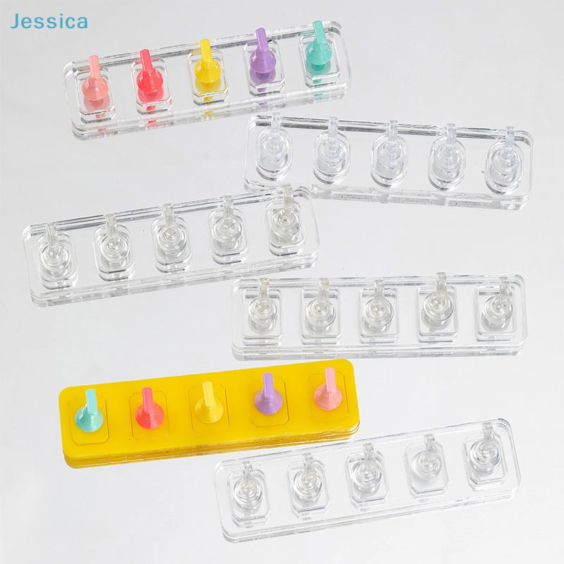Non-Magnetic Nail Art Gem Holders - Clear Acrylic Stands for Cat Eye Rhinestones & Nail Decor