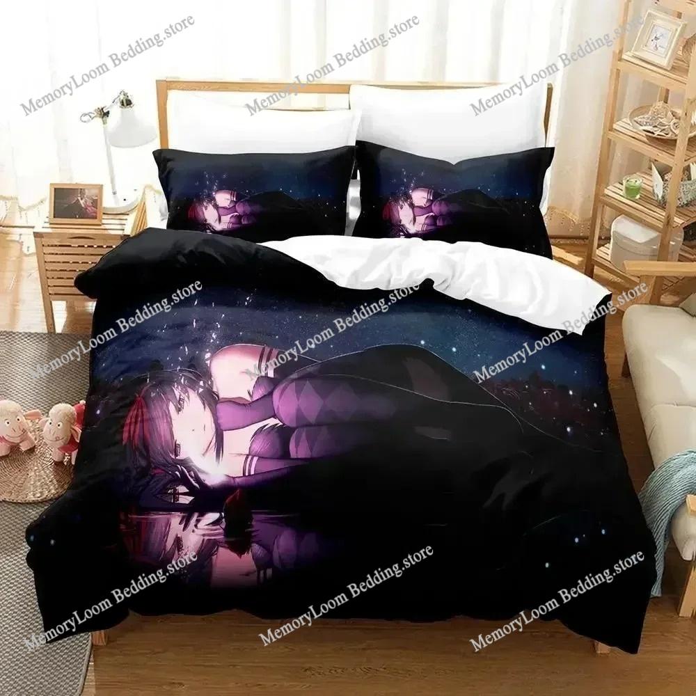 Puella Magi Madoka Magica Cute Bedding Set Cartoon Anime Adult Kid Bedroom Soft Duvet Cover 3D Print Vibrant Kawaii Anime Set
