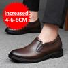 Męskie Skórzane Buty Biznesowe Buty Wizytowe Wsuwane Niewidocznie Zwiększające Wewnętrzną Wysokość Buty Męskie 6/8 CM Buty Ślubne Duży Rozmiar 36-47
