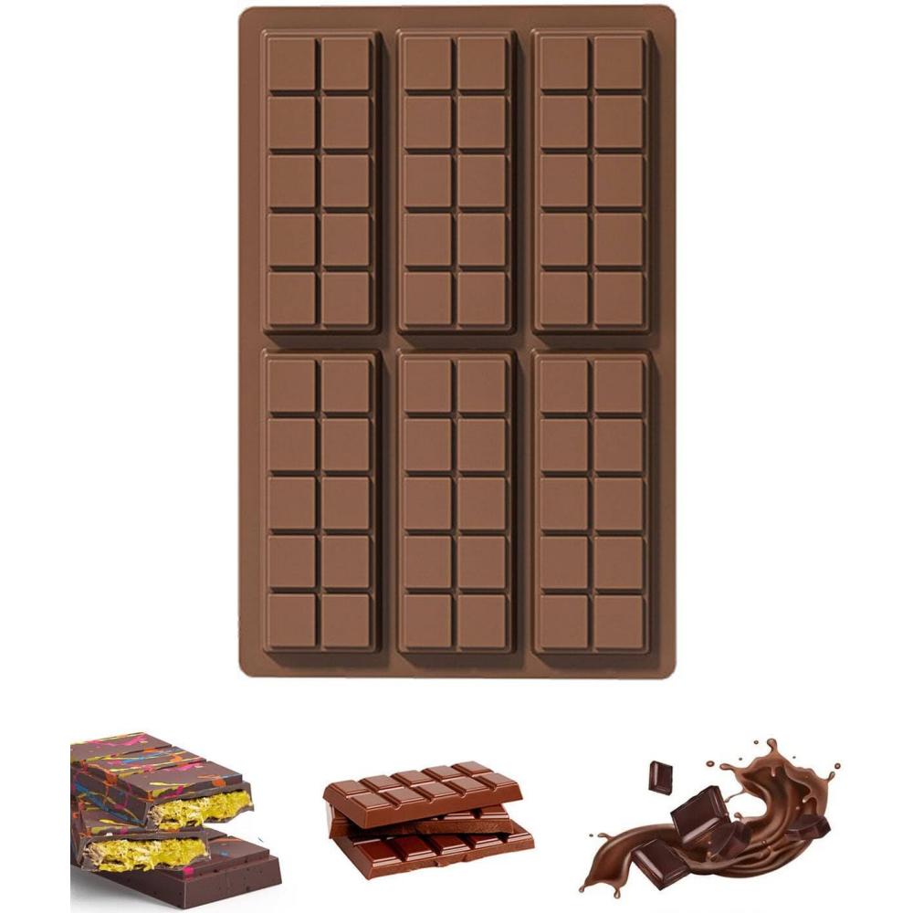 Chocolate Bar Molds - Non-stick Chocolate Molds, Food-grade Silicone Deep Molds for Dubai Pistachios, Candies, Snacks
