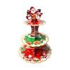 Christmas Themed Cupcake Holder Stand Multi Levels Display Tray For Holiday Parties Portable Design Dessert Shelf