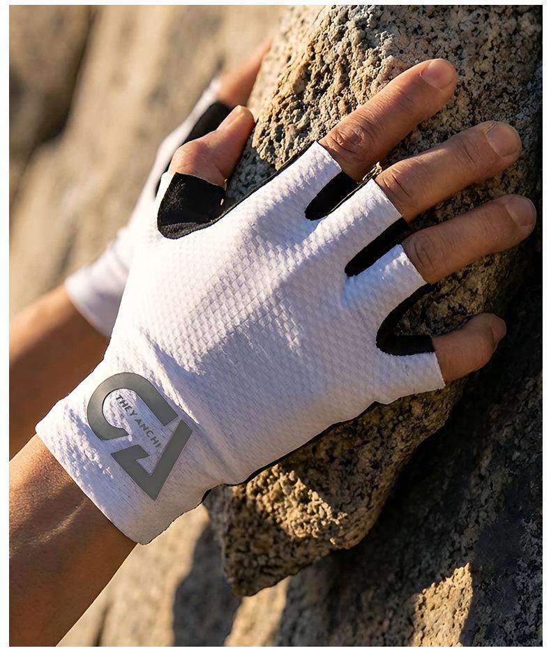Erkek Yarım Parmak Bisiklet Eldivenleri, Balıkçılık, Dağcılık, Outdoor Sporlar, Fitness ve Bisiklet İçin Kaymaz & Darbe Emici d393.