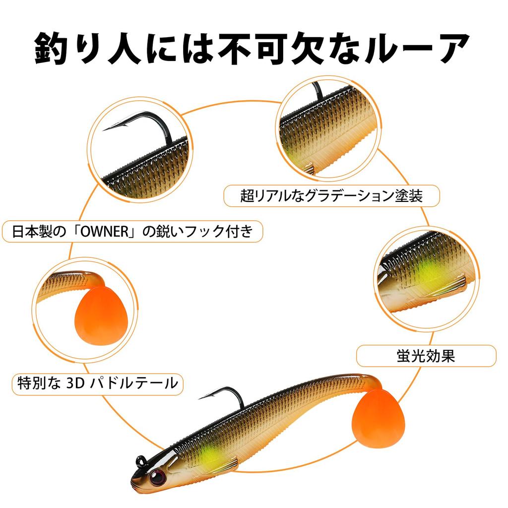 TRUSCEND Soft Jig Head Fishing Swim Lifelike Suitable for Saltwater and Freshwater Sea Spanish and Other Fish Lure, Lure, Head, Design, Fishing,