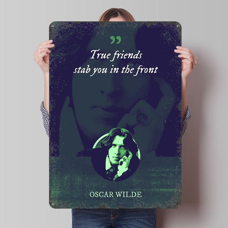 

True Friends Stab You in Tin Plaque Poster Customized Wall Art Retro Vintage Metal Signs for Man Cave Apartment Decoration Room 20x30cm（7.8x11.8inch）
