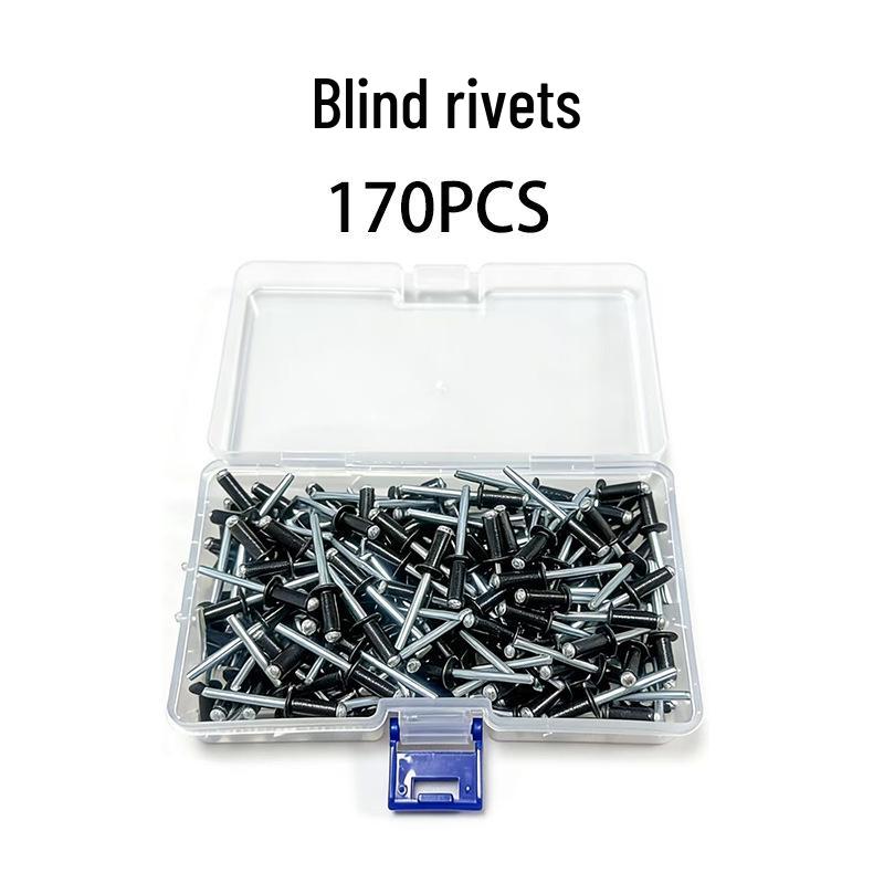 

170PCS Black Pop Rivets Set - Size 4.8x12.7mm