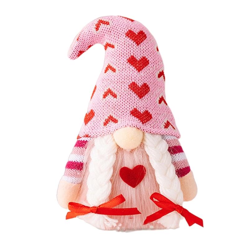 

Festive Valentine s Day Doll Pink Table Dwarfs Figurine Ornament Decoration Beautiful Crafts Holiday Party Supplies