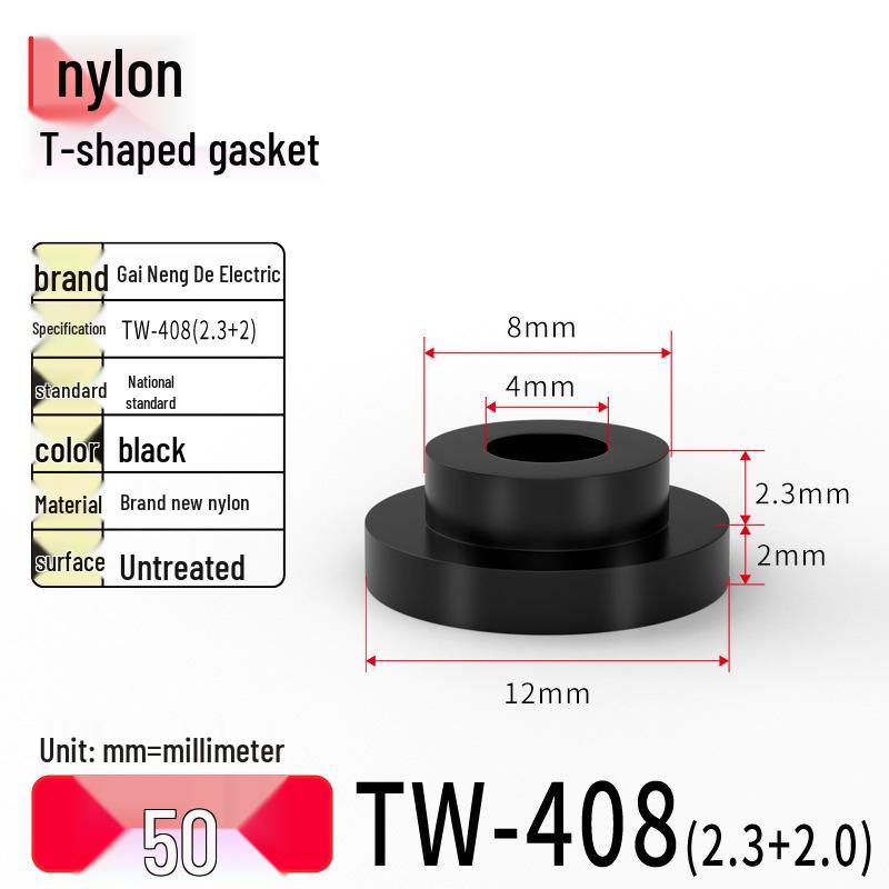 T-Shaped Nylon Gasket Ring Screw Shaft Sleeve with Concave-Convex Insulation Pad M2