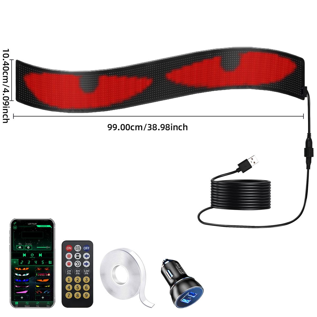 

104x990mm LED Flexible Screen LED Windshield Matrix Pixel Panel Scrolling Advertising Signs Flexible Ciga USB App Remote Control