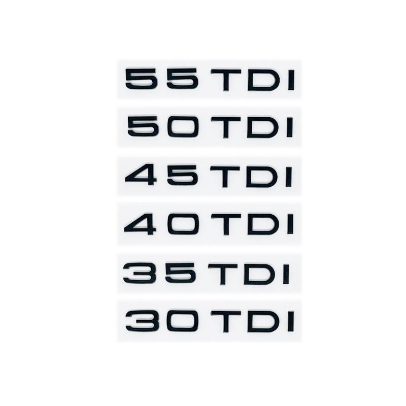3D ABS Buchstaben 2.0TDI 2.5TDI 3.0TDI 35TDI 40TDI 45TDI 50TDI Emblem für Audi A1 A3 A4 A5 A6 A7 A8 Q2 Q3 Q5 Q7 Auto Kofferraum Aufkleber