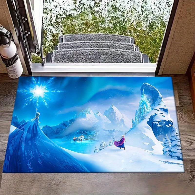 1pc Frozen Pattern Carpet Area Rug Non Slip Carpet Hand Washable Floor Mat Suitable For Living Room Bedroom Home Decor Room Decor