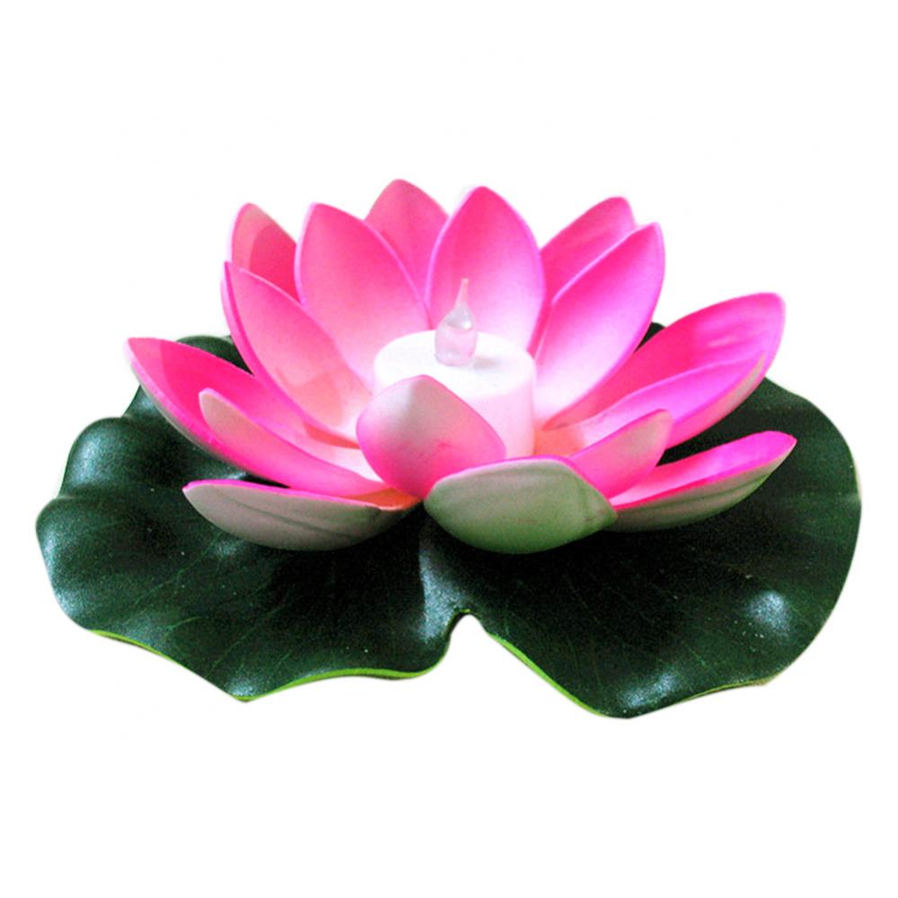 LED Light Simulation Lotus Garden Decoration Floating Lotus Flower Floral Lamp Floating Lotus Light Water Lily Fake Plant