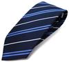 [Michiko London] Brand Necktie, Made In Japan, 100% Silk, Jacquard Weave, Regimental Stripe (Pattern C: Saxophone Blue)